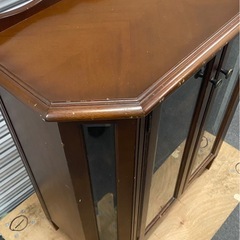 クラシック ガラスキャビネット 木製　飾り棚 マホガニー調の画像