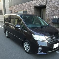 h25　セレナ　ハイウェイスターSハイブリッド　Vセレクション　車検8年10月　乗って帰れます　ナビ　テレビ　アルパインフリップダウンモニター　の画像