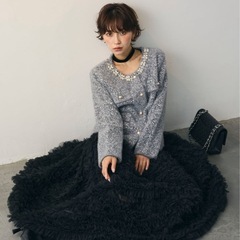 ホイップチュールティアードスカート frene フラーネ同型 ブラックの画像