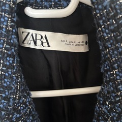 ZARA ネイビー系ツイードジャケット Sの画像