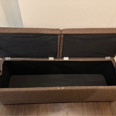 収納スツール（山善？） 幅120cm フタ2分割 の画像