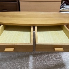 【搬出条件あり】 天然木 楕円ローテーブル｜近隣の方歓迎｜団地・一人暮らしに｜DIY素材にもの画像