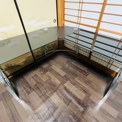 富士貿易 大型L字デスク ブラックの画像