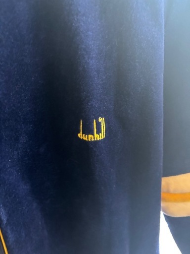 dunhill ダンヒル　ベロア　ジャケット　ジャンパー　カジュアル　ネイビー　L　ジッパー　ポケット　スイス製　ビィンテージ