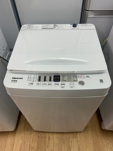 ?洗濯機　2022年製　5.5kg ハイセンス　Hisense HW-55E2W