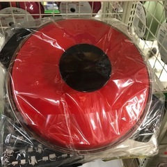 ジャングルジャングル貝塚店　MARUBISHI マルビシ　ホーロー両手鍋　赤　レッド  昭和レトロ　未使用　貝塚市　二色浜の画像