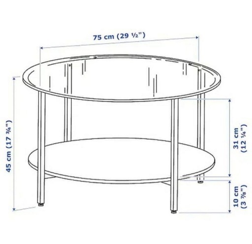 IKEA イケア ヴィットショー コーヒーテーブル ガラステーブル ラウンド