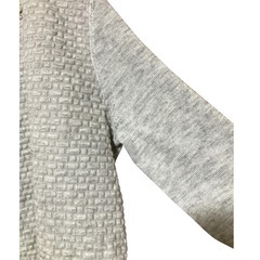 index インデックス ビジュー＆パール付き ニット 格子状 ライトグレー Mの画像