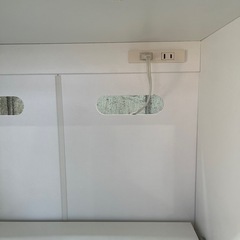 食器棚　レンジ台　レンジボード　キッチン収納　白　ホワイト　コンセント付きの画像