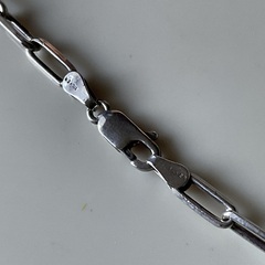 商談中 シルバー925 長小豆 チェーンネックレス 約51㎝ 約14g USED / ネックレス シルバーの画像