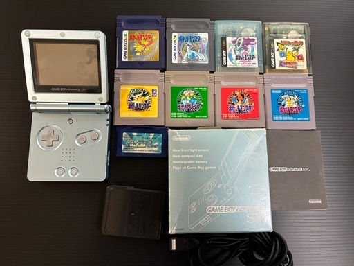 GBA SP（箱説付）＋ポケモンソフト9本セット【すぐ遊べる】 (ゆぱパパ