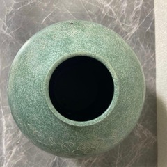 峰雲作　銅製　置物　花瓶　古美術　花器の画像