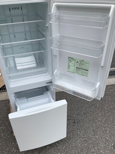 【RKGRE-647】特価！東芝/153L 2ドア冷凍冷蔵庫/GR-M15BS(W)/中古品/2018年製弊社近隣無料配達/来店引取値引あり