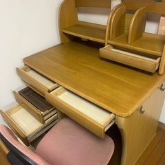 勉強机　学習机　椅子セットの画像