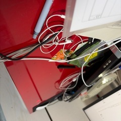 パソコンデスク　光沢天板　赤　幅120cm×奥行き60cm×高さ80cmの画像