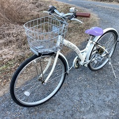 子供用自転車24インチギア付パンク無し人気のパープル小学生低学年から高学年までご利用可能の画像