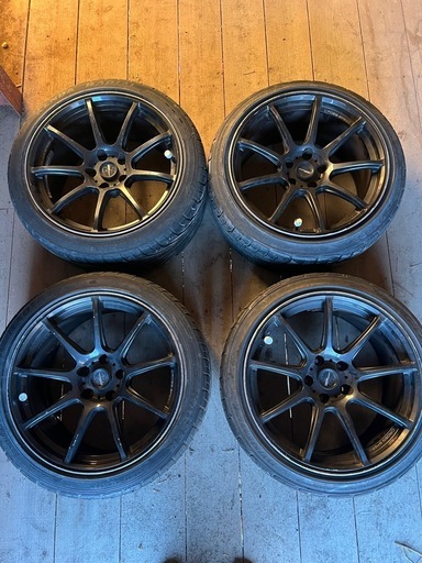 クロススピードRS9 18インチ9.5j +22 PCD114.3 5穴　F235/40R18 R245/40ZR18　タイヤホイールセット4本　JZX100 マークII チェイサー