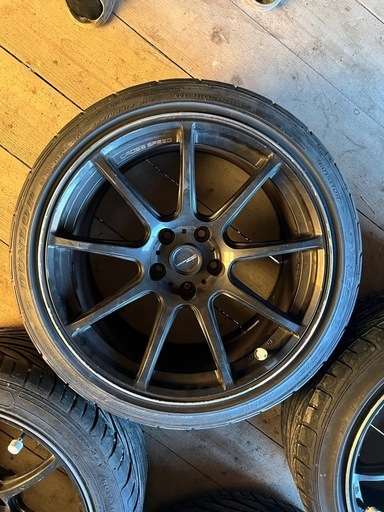 クロススピードRS9 18インチ9.5j +22 PCD114.3 5穴　F235/40R18 R245/40ZR18　タイヤホイールセット4本　JZX100 マークII チェイサー