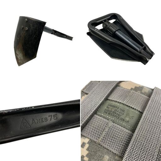 ●米軍 US● AMES75 フォールディングスコップ・Eツールポーチセット ○米軍 US○ AMES75 フォールディングスコップ・Eツールポーチセット①