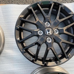 新車外しN-ONE RS N-BOX カスタム ターボ ブラックスタイル 純正 ベルリナブラック塗装 15インチ ホンダ純正アルミホイール 4本 ONE WGNの画像
