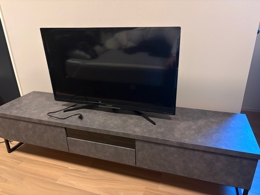 【テレビボード180cm &テレビ40インチ】石目調、大川家具