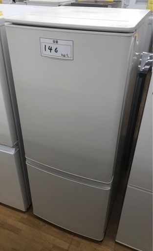 【ドリーム川西店御来店限定】☆ジモティー見たよ♪割引☆ ミツビシ 2ドア冷蔵庫 MR-P15H-W 146L 2023年 動作確認／クリーニング済み 【2125560000046472】