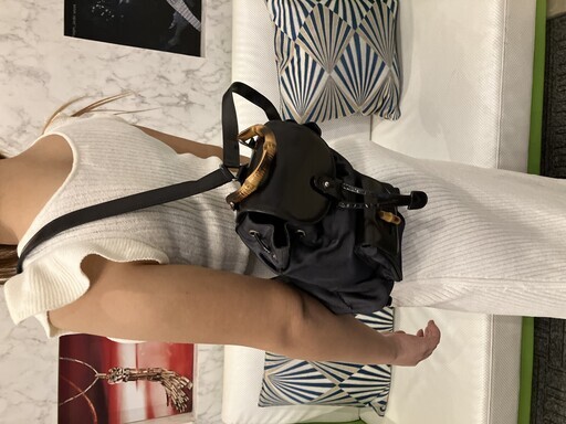 GUCCI グッチ バンブー リュックサック ブラック ナイロン×レザー バックパック