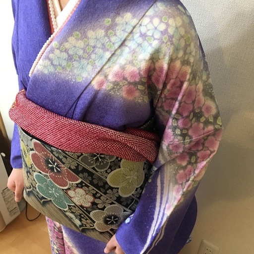 振袖フルセット☆振袖＋帯＋帯揚げ＋帯締め＋長襦袢＋重襟＋草履バック