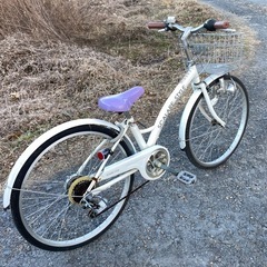 子供用自転車24インチギア付パンク無し人気のパープル小学生低学年から高学年までご利用可能の画像