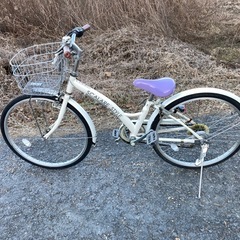 子供用自転車24インチギア付パンク無し人気のパープル小学生低学年から高学年までご利用可能の画像