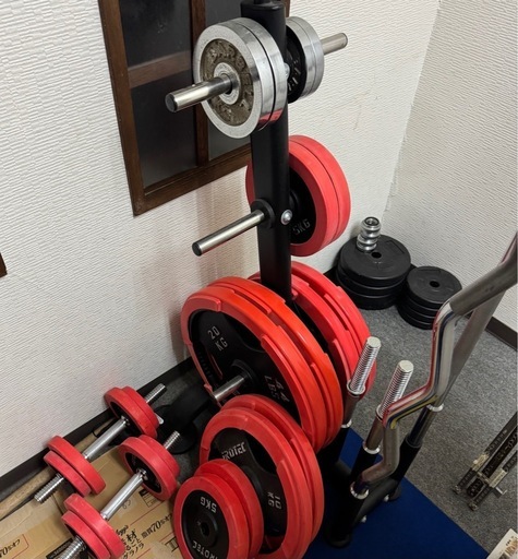 ベンチプレスセット　105キロ　バー10キロ ベンチプレスセット 105キロ バー10キロ