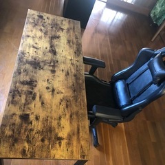 【定価1.7万円】木製　ウッディー　テーブル　茶色　黒の画像