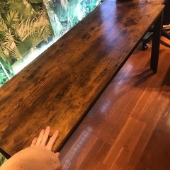 【定価1.7万円】木製　ウッディー　テーブル　茶色　黒の画像