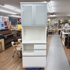 I485 🌈 ジモティー限定価格！ 松田家具 キッチンボード 食器棚 800 ビットレンジ ⭐ クリーニング済の画像