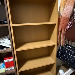 スリム木製ラック｜幅45×高さ100×奥行16cm｜収納棚｜使用感ありの画像