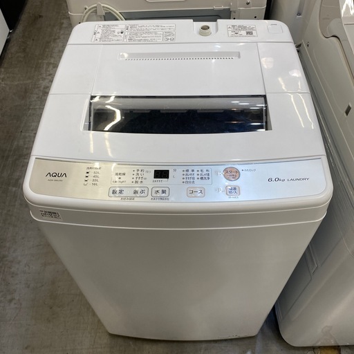 AQUA 全自動洗濯機　AQW-S60J 6.0kg
