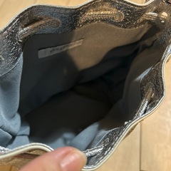 シルバー　巾着　ショルダーの画像