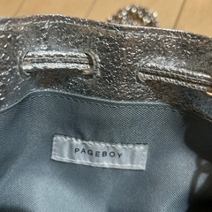 シルバー　巾着　ショルダーの画像