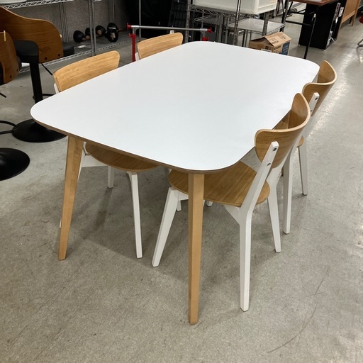 サ2601-791 IKEA ダイニングテーブルセット 椅子4脚付き ※バラ売り不可