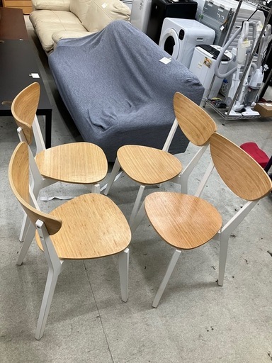 サ2601-791 IKEA ダイニングテーブルセット 椅子4脚付き ※バラ売り不可 キズ汚れ有り