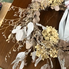 ハンドメイド　ドライフラワーリースの画像