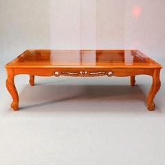 アンティーク調 座卓 ローテーブル 木製 彫刻脚 和風テーブル センターテーブル 家財便対応 飾り台の画像