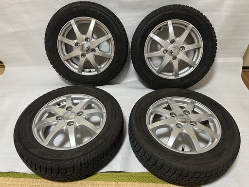155/65R13 73Q  ヨコハマ国産 ホイル付き　中古4本　13インチ4J+45  軽自動車用