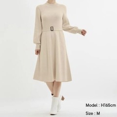 GUのベルト付きニットワンピースです☺️の画像