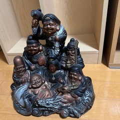 七福神・九頭馬置物　2点まとめて(アンティーク・骨董品)の画像