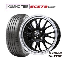 タイヤ ホイール4本セット BADX エスホールド S-8M クムホ ECSTA HS51 165/40R16の画像