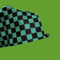 ハンドメイド　市松模様　ダブルガーゼ　ハンカチの画像