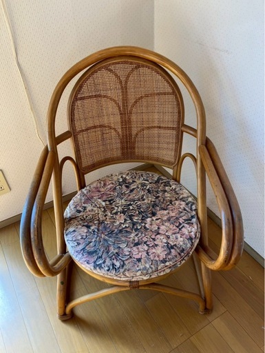 2/10まで】昭和レトロラタンチェア (こんた) 川間の椅子《チェア》の