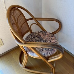 【再値下げ】昭和レトロ　ラタンチェア　2/15までの画像