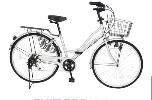 受付終了⚠️中古:自転車シルバー　26インチ　ギアなし